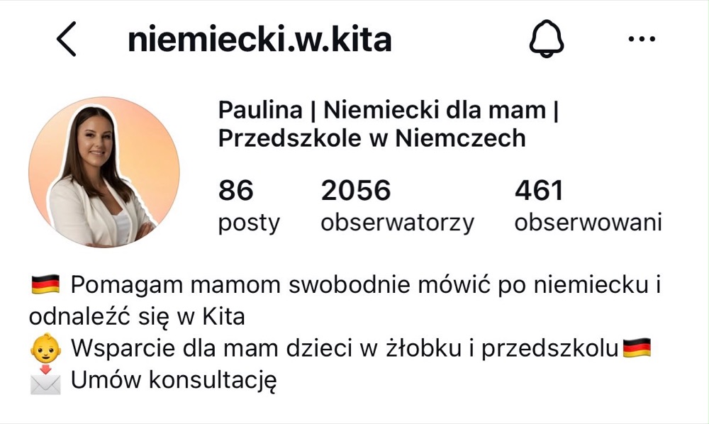 Konto uczestniczki na Instagramie